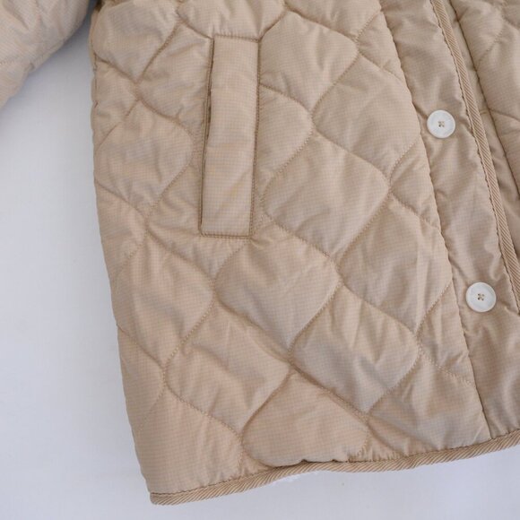 Levi's Marlowe Oversized Cream & Tan Reversible Sherpa Quilted Jacket  XS - Picture 8 of 14